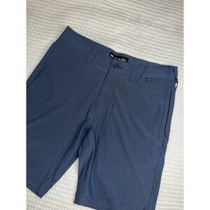 TravisMathew Carlsbad Shorts Mens 30 Blue Micro Stripe Stretch Golf